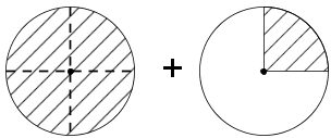 Fracdiag(1-divide4-+frac(1)(4)).png