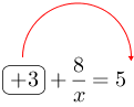 Linarrow(ovalbox(+3)+frac(8)(x)=5).png