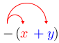 Arrow(arrow(-(red(x))blue(+y))).png