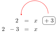 Linarrow(2=xovalbox(+3)2-3=x).png