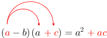 Arrow(arrow((red(a)-b)(a)red(+c)))=a^(2)red(+ac).png