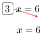 Linarrow(ovalbox(3)x=6x=6).png