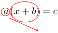 Linarrow(redcirc(a)redcirc(x+b)=c).png