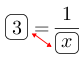 Linarrow(ovalbox(3)=frac(1)(ovalbox(x))).png