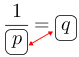 Linarrow(frac(1)(ovalbox(p))=ovalbox(q)).png