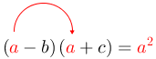 Arrow((red(a)-b)(red(a))+c)=red(a^(2)).png