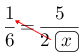 Linarrow(frac(1)(6)=-frac(5)(2ovalbox(x))).png