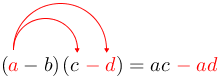 Arrow(arrow((red(a)-b)(c)red(-d)))=acred(-ad).png