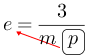 Linarrow(e=frac(3)(movalbox(p))).png